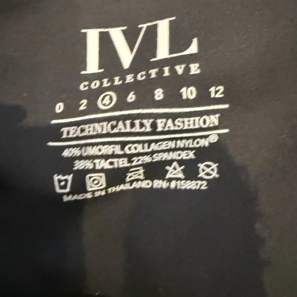 High-Waisted Black Leggings IVL collective , scalloped, like new , size 4 - Picture 7 of 7